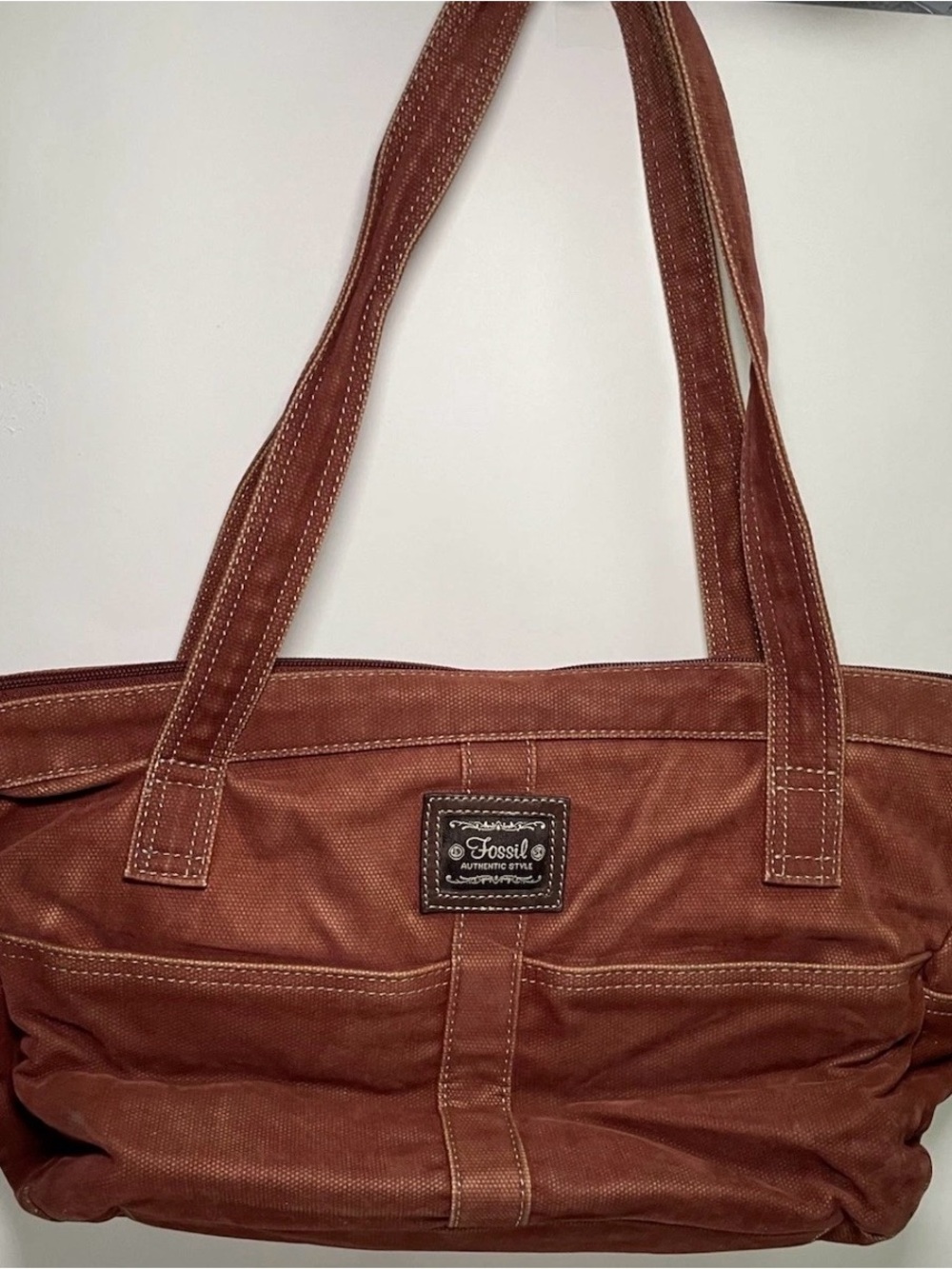 Vintage Fossil Prescott Corduroy Ladies Tote Shoulder Bag Purse